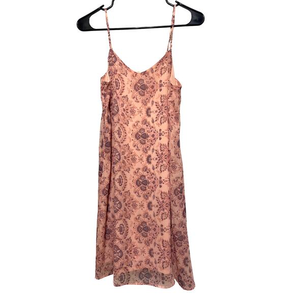 Mudd Dress Juniors XS‎ Spaghetti Strap Sheath Sundress Midi Crinkle Chiffon Slip - Picture 1 of 7